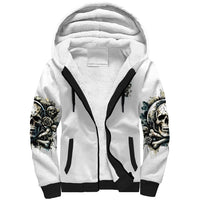 Black Skull Sherpa Hoodie Hello Darkness My Old Friend - Wonder Print Shop