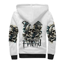 Black Skull Sherpa Hoodie Hello Darkness My Old Friend - Wonder Print Shop