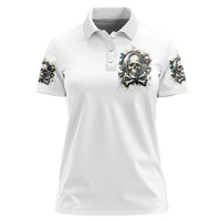 Black Skull Women Polo Shirt Hello Darkness My Old Friend - Wonder Print Shop