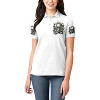 Black Skull Women Polo Shirt Hello Darkness My Old Friend - Wonder Print Shop