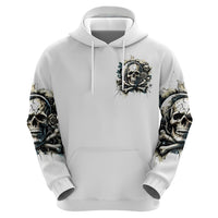 Black Skull Zip Hoodie Hello Darkness My Old Friend - Wonder Print Shop