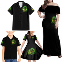 Irish Skull Family Matching Off Shoulder Maxi Dress and Hawaiian Shirt The Devil Whispered To Me I'm Coming For You I Whisper Back Bring Beer - Wonder Print Shop