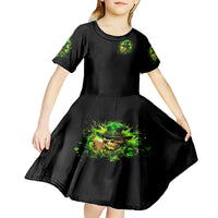 Irish Skull Kid Short Sleeve Dress The Devil Whispered To Me I'm Coming For You I Whisper Back Bring Beer - Wonder Print Shop