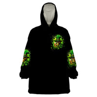 Irish Skull Wearable Blanket Hoodie The Devil Whispered To Me I'm Coming For You I Whisper Back Bring Beer - Wonder Print Shop