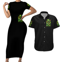 Irish Skull Couples Matching Short Sleeve Bodycon Dress and Hawaiian Shirt Let The Shenanigans Begin - Wonder Print Shop