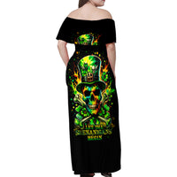 Irish Skull Family Matching Off Shoulder Maxi Dress and Hawaiian Shirt Let The Shenanigans Begin - Wonder Print Shop