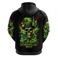 Irish Skull Zip Hoodie Let The Shenanigans Begin - Wonder Print Shop