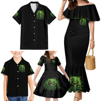 Viking Skull Family Matching Mermaid Dress and Hawaiian Shirt If Your Path Demnads You Walk Through Hell Walk As If You Own The Place - Wonder Print Shop