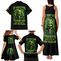 Viking Skull Family Matching Tank Maxi Dress and Hawaiian Shirt If Your Path Demnads You Walk Through Hell Walk As If You Own The Place - Wonder Print Shop