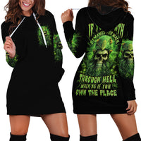 Viking Skull Hoodie Dress If Your Path Demnads You Walk Through Hell Walk As If You Own The Place - Wonder Print Shop