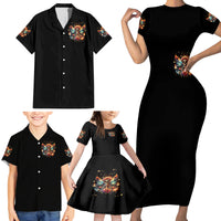 Fairy Skull Family Matching Short Sleeve Bodycon Dress and Hawaiian Shirt Don't Fuck With Me I Fuck Back - Wonder Print Shop