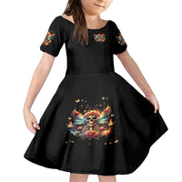 Fairy Skull Kid Short Sleeve Dress Don't Fuck With Me I Fuck Back - Wonder Print Shop