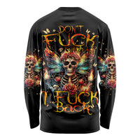 Fairy Skull Long Sleeve Shirt Don't Fuck With Me I Fuck Back - Wonder Print Shop