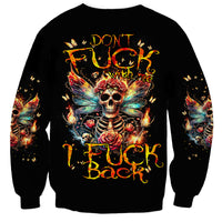 Fairy Skull Sweatshirt Don't Fuck With Me I Fuck Back - Wonder Print Shop