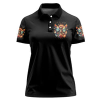 Fairy Skull Women Polo Shirt Don't Fuck With Me I Fuck Back - Wonder Print Shop