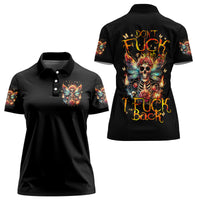 Fairy Skull Women Polo Shirt Don't Fuck With Me I Fuck Back - Wonder Print Shop