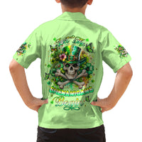 Irish Skull Family Matching Off Shoulder Short Dress and Hawaiian Shirt Let The Shenanigans Begin - Wonder Print Shop