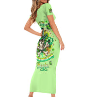 Irish Skull Family Matching Short Sleeve Bodycon Dress and Hawaiian Shirt Let The Shenanigans Begin - Wonder Print Shop