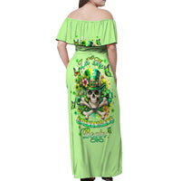 Irish Skull Off Shoulder Maxi Dress Let The Shenanigans Begin - Wonder Print Shop