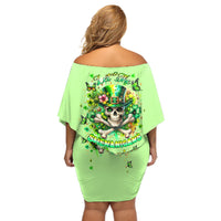 Irish Skull Off Shoulder Short Dress Let The Shenanigans Begin - Wonder Print Shop