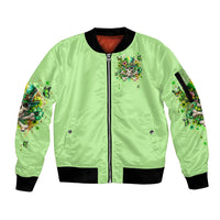 Irish Skull Sleeve Zip Bomber Jacket Let The Shenanigans Begin - Wonder Print Shop
