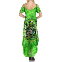 Irish Skull Family Matching Summer Maxi Dress and Hawaiian Shirt Shamrock And Roll - Wonder Print Shop