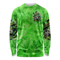Irish Skull Long Sleeve Shirt Shamrock And Roll - Wonder Print Shop