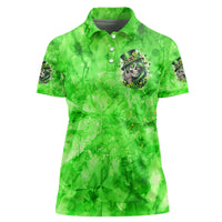 Irish Skull Women Polo Shirt Shamrock And Roll - Wonder Print Shop