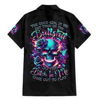 Rose Skull Family Matching Mermaid Dress and Hawaiian Shirt The Good Girl In Me Got Tired Of The Bullshit So The Bitch In Me Came Out To Play - Wonder Print Shop