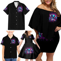Rose Skull Family Matching Off Shoulder Short Dress and Hawaiian Shirt The Good Girl In Me Got Tired Of The Bullshit So The Bitch In Me Came Out To Play - Wonder Print Shop