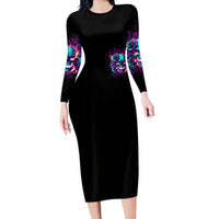 Rose Skull Long Sleeve Bodycon Dress The Good Girl In Me Got Tired Of The Bullshit So The Bitch In Me Came Out To Play - Wonder Print Shop