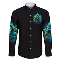 Witch Skull Family Matching Off The Shoulder Long Sleeve Dress and Hawaiian Shirt The Good Girl In Me Got Tired Of The Bullshit So The Bitch In Me Came Out To Play - Wonder Print Shop