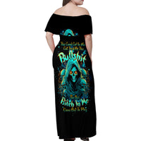 Witch Skull Family Matching Off Shoulder Maxi Dress and Hawaiian Shirt The Good Girl In Me Got Tired Of The Bullshit So The Bitch In Me Came Out To Play - Wonder Print Shop