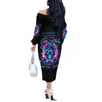 Rose Skull Off The Shoulder Long Sleeve Dress She Whispered Back Iam The Storm - Wonder Print Shop