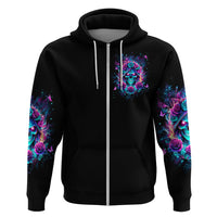 Rose Skull Zip Hoodie She Whispered Back Iam The Storm - Wonder Print Shop