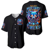 Wolf Skull Baseball Jersey Your First Mistake Was Thinking I was One Of The Sheep - Wonder Print Shop