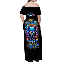 Wolf Skull Family Matching Off Shoulder Maxi Dress and Hawaiian Shirt Your First Mistake Was Thinking I was One Of The Sheep - Wonder Print Shop