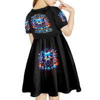 Wolf Skull Kid Short Sleeve Dress Your First Mistake Was Thinking I was One Of The Sheep - Wonder Print Shop