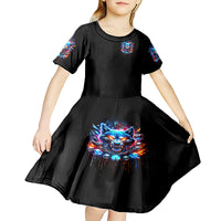 Wolf Skull Kid Short Sleeve Dress Your First Mistake Was Thinking I was One Of The Sheep - Wonder Print Shop