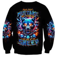 Wolf Skull Sweatshirt Your First Mistake Was Thinking I was One Of The Sheep - Wonder Print Shop