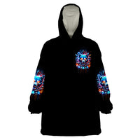 Wolf Skull Wearable Blanket Hoodie Your First Mistake Was Thinking I was One Of The Sheep - Wonder Print Shop