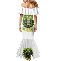 Flame Skull Family Matching Mermaid Dress and Hawaiian Shirt One Day Im Gonna Just Say Fuck It All - Wonder Print Shop