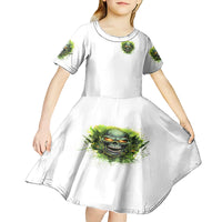 Flame Skull Kid Short Sleeve Dress One Day Im Gonna Just Say Fuck It All - Wonder Print Shop