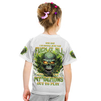 Flame Skull Kid T Shirt One Day Im Gonna Just Say Fuck It All - Wonder Print Shop