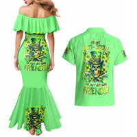 Irish Skull Couples Matching Mermaid Dress and Hawaiian Shirt I'm Not Anti Social I'm Just Not User Friendly - Wonder Print Shop