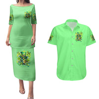 Irish Skull Couples Matching Puletasi and Hawaiian Shirt I'm Not Anti Social I'm Just Not User Friendly - Wonder Print Shop