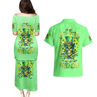Irish Skull Couples Matching Puletasi and Hawaiian Shirt I'm Not Anti Social I'm Just Not User Friendly - Wonder Print Shop