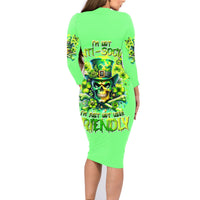 Irish Skull Family Matching Long Sleeve Bodycon Dress and Hawaiian Shirt I'm Not Anti Social I'm Just Not User Friendly - Wonder Print Shop