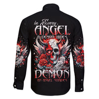 Devil Skull Family Matching Off Shoulder Short Dress and Hawaiian Shirt In Every Angel A Demon Hides And In Every Demon An Angel Strides - Wonder Print Shop