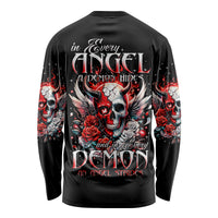 Devil Skull Long Sleeve Shirt In Every Angel A Demon Hides And In Every Demon An Angel Strides - Wonder Print Shop